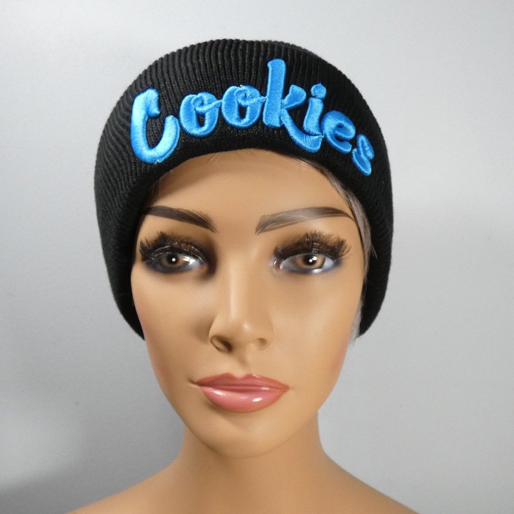 REDUCED! Black knit beanie cap with Cookies logo